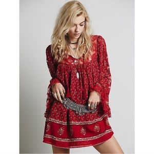 Free People BOHO red dress
